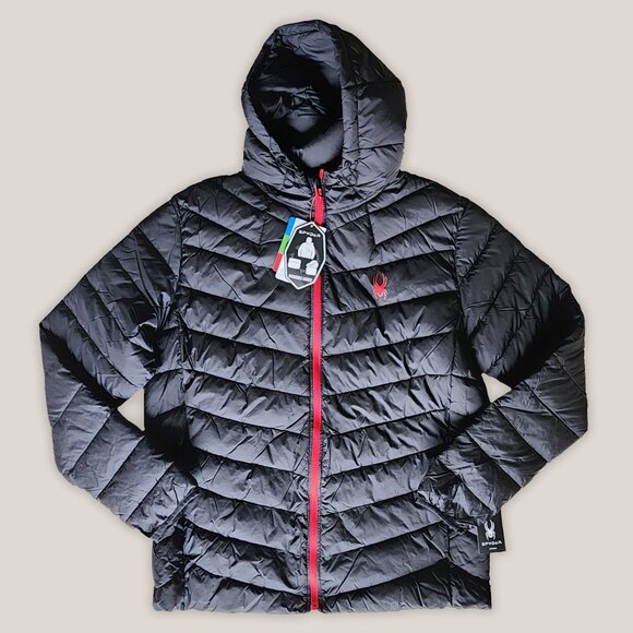 NWT Spyder Men's Peak Synthetic Down Jacket BlackPackable Puffer